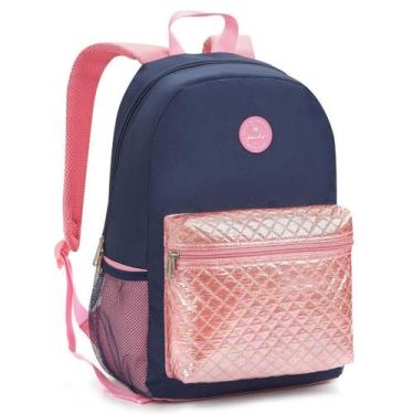 Imagem de Mochila De Costas 17 Holográfica Juvenil Escolar Passeio - Seanite