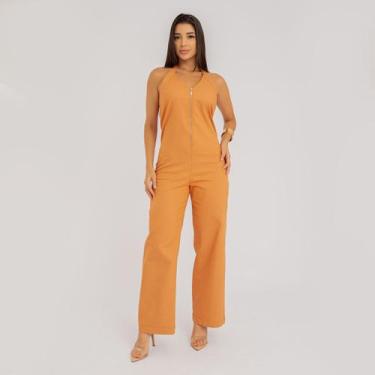 Imagem de Macacão susie pantalona jeans feminino - Susie Modas, Marrom, P