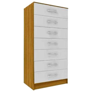 Imagem de Cômoda Macabu 7 Gavetas Pomba Cor Cinamomo Off White