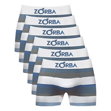 Imagem de Kit 6 Cuecas Zorba Boxer Listrada 847 Branco – GG