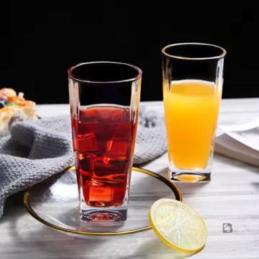 Imagem de Jogo 6 Copos de Vidro 320ml Quadrado Texas Miami Bali para Suco Agua R