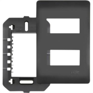 Imagem de Espelho Placa Fame Habitat Black 4073 4X2 2 Mod