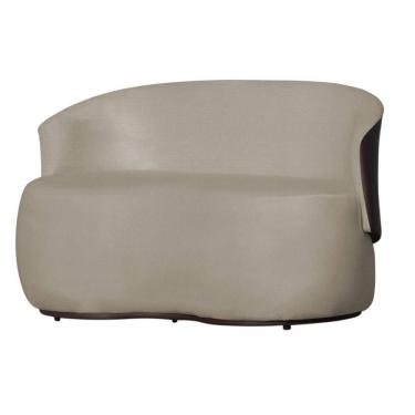 Imagem de Poltrona Namoradeira Sofá Orgânico 2 Lugares Beatriz Suede Composê Com Marrom