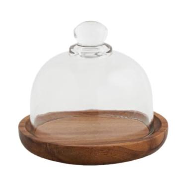 Imagem de DimyFew Suporte para bolo com cúpula de vidro com base para servir bolo e cúpula de queijo para férias, 10.4 Cm X 9 Cm