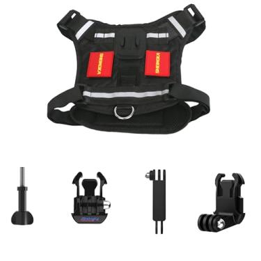 Imagem de Peitoral para cães GoPro com suporte de fivela para GoPro Hero 13/12/11/10/9/8/7, DJI Osmo Action 5 Pro/4/3 e mais (preto)