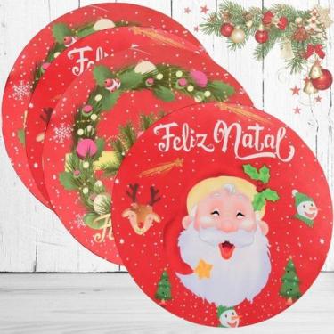 Imagem de Kit 4 Souplas Mdf Natalino com Capa Noel Vermelho - Charme do Detalhe