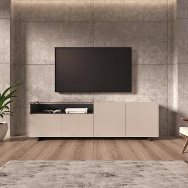 Imagem de Rack para TV até 50 Polegadas com 4 Portas e Nicho 180cm Fume - Quidit