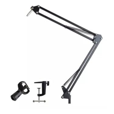 Imagem de Suporte Pedestal de Mesa Microfone Podcast Transmissao Gravaçao Articulavel Ajustavel Resistente