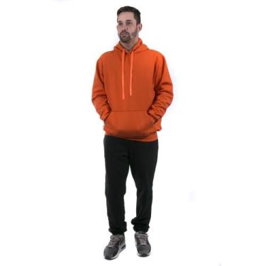 Imagem de Conjunto Masculino Calça Preta e Blusa Moletom cor Laranja - Ipê Mulat
