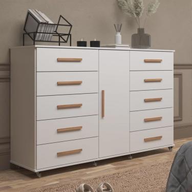 Imagem de Cômoda Sapateira 1 Porta 10 Gavetas com Rodízio Monterrey