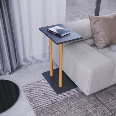 Imagem de Mesa Lateral Alla 68cm X 45cm X 30cm Preto