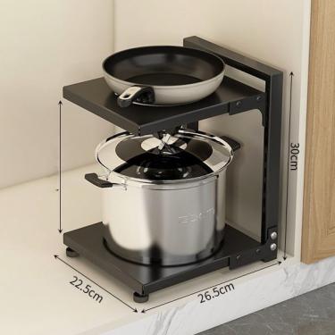 Imagem de Prateleira De Cozinha 2 Camadas Doméstico Sob Armário Da Pia Em Aço Carbono