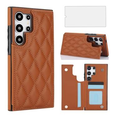 Imagem de Asuwish Capa carteira para Samsung Galaxy S25 Ultra 5G com protetor de tela de vidro temperado e suporte de cartão de crédito RFID de couro com suporte para celular S25Ultra 25S S 25 25Ultra 6.9 2025