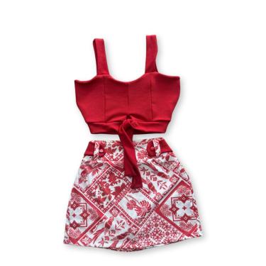 Imagem de Conjunto Plus Size Feminino Cropped + Short Saia 0617
