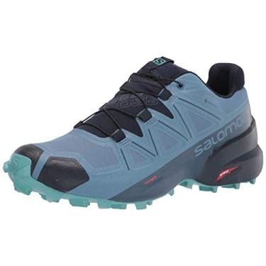 Imagem de Salomon Tênis de corrida feminino Speedcross 5 Gore-Tex Trail, Azul cobalto/azul marinho/Meadowbrook, 35