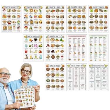Imagem de Lista De Alimentos Para Diabéticos, Plano Detalhado De Dieta Para Diabéticos Doze Peças, Livro de Receitas Portátil e Reutilizável para Adultos Homens Mulheres Iniciantes e Avançados