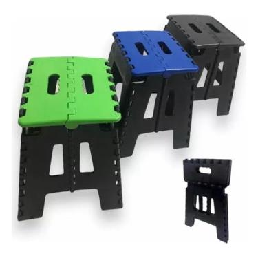 Imagem de Banquinho De Plástico Dobrável Multiuso (Laranja)