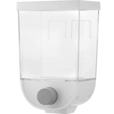 Imagem de Pote Dispenser Organizador de Alimentos Cereais e Grãos Dosador(BRANCO 1000ML/1kg,2)