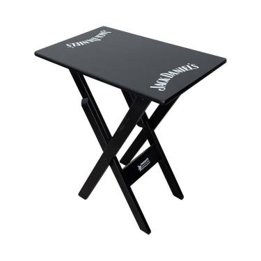 Imagem de Mesa Aparador Dobrável Madeira 68x43 Personalizada Jack Preta - Tarimatã