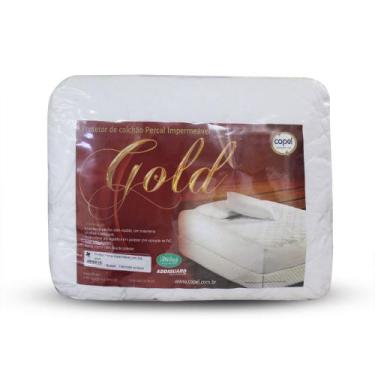 Imagem de Protetor de Colchão QUEEN SIZE Percal Impermeável 180 fios Gold - 158x