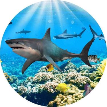 Imagem de Painel Redondo Tecido Sublimado 3D Fundo Do Mar Frd-5872