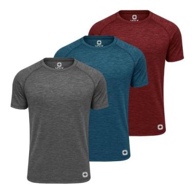 Imagem de Kit 3 Camisa Térmica Segunda Pele Dryfit Masculina Proteção Solar UV50