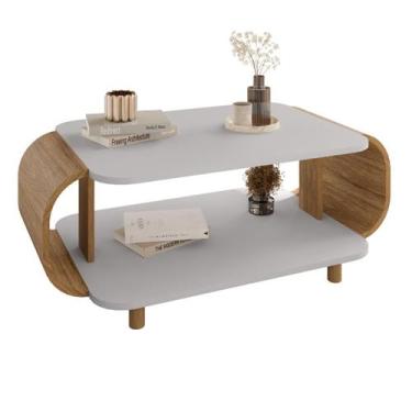 Imagem de Mesa de centro Floripa Off White Cinamomo Moderno Bechara - Móveis Bec
