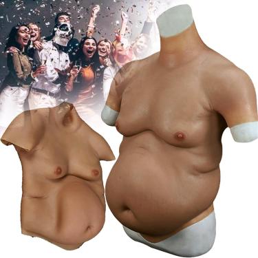 Imagem de Terno De Barriga De Cerveja De Silicone, Barriga Falsa Artificial De Silicone, Traje De Terno Gordo Realista, Pele De Simulação De Músculo Abdominal Silicone Mais Forte Mascul, Tan
