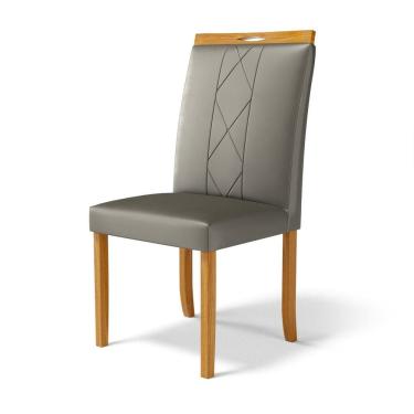 Imagem de Cadeira Ana Madeira Maciça Estofada Para Mesa De Jantar