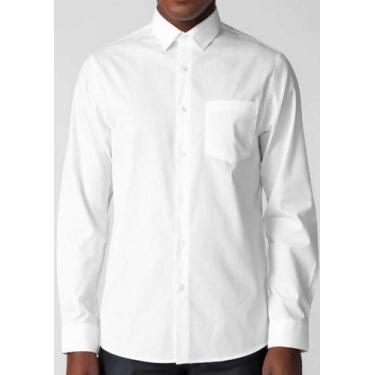 Imagem de Camisa Social Manga Longa Branca Com Bolso - Wju Jeans, GG, Masculino,