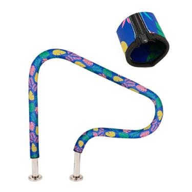 Imagem de Capa de corrimão de piscina, cobertura de corrimão de piscina de 2,4 m, azul, antiderrapante, com zíper para escada, aderência de mão, para piscina, aderência de corrimão - azul