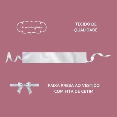 Imagem de Faixa Lisa BRANCO Infantil Acessorio Festa Casamento Batizado Dama Flo