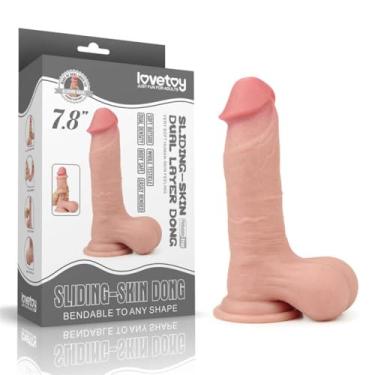 Imagem de Prótese Realística 19,5CM X 4,4CM com Camada de Dupla Intensidade LOVETOY SLIDING-SKIN DUAL LAYER DONG