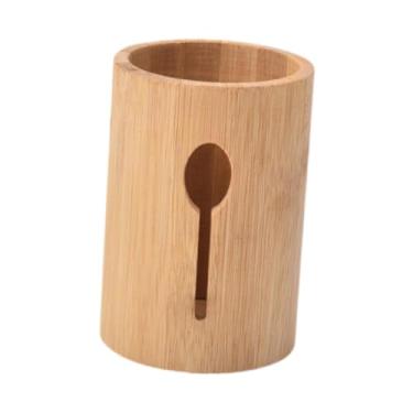 Imagem de Bothyi Organizador de talheres de bambu, suporte de talheres para balcão, suporte de rústico para mesa de cozinha de fazenda, Colher