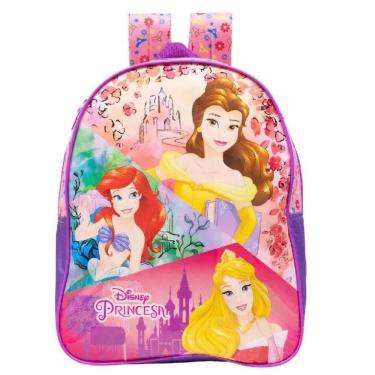 Imagem de Mochila Costas Infantil Princesas Disney Rosa Lilás Xeryus