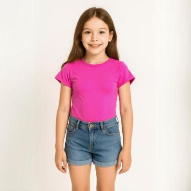 Imagem de Body Roupa Infantil Rosa Liso Sem Manga (Tam 4-10) - Conforto e Versat