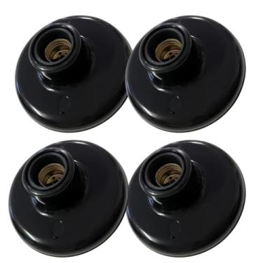 Imagem de Kit 4 Plafon Preto Simples bocal E-27 bivolt 110/220 |DEPARTAMENT STORE