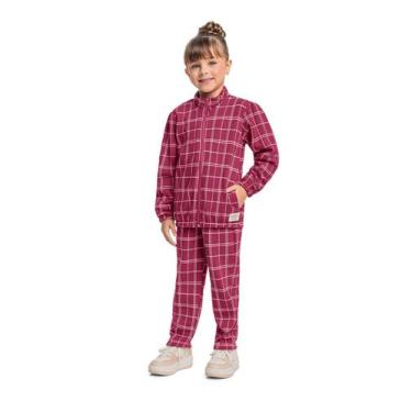 Imagem de Conjunto com Jaqueta e Calça Xadrez para Menina Quimby, Rosa escuro, 6