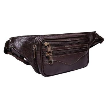 Imagem de Pochete De Couro Modelagem Slim Fina Leve - Le Voyage, Dourado, Couro,