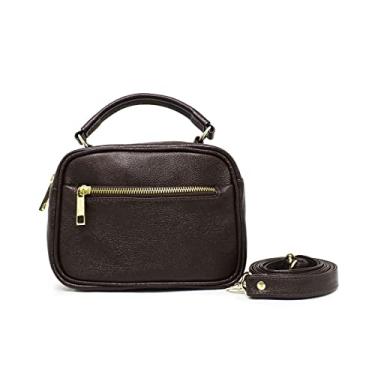 Imagem de Bolsa a Tiracolo Feminina de Couro Modelo Milena - Relicário (Marrom Café)