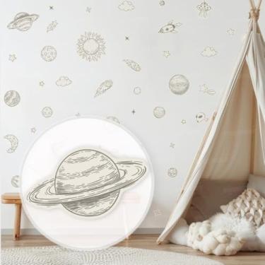 Imagem de Papel de Parede Tema Espaço Sideral Infantil Lavável Seguro Fácil Aplicação Quarto Criança Menino Menina Decoração Kids