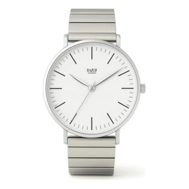Imagem de Relógio Masculino Prata Piano Bossa Nova Fundo Branco 40mm