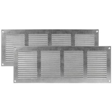 Imagem de Vent Systems Grelha de retorno de ar galvanizada de 40,6 cm x 15 cm com tela de proteção de pragas embutida Capa de ventilação HVAC para melhoria da casa capa de duto de ventilação pacote com 2