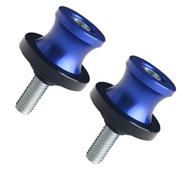 Imagem de JGR BLue M10 x 1,5 10 mm bobinas de braço oscilante de motocicleta deslizantes CNC parafuso de suporte de braço oscilante compatível com Yamaha Kawasaki