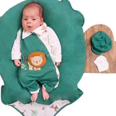 Imagem de Saída de Maternidade Menino Selva Baby Verde 04 Peças - Amora Baby