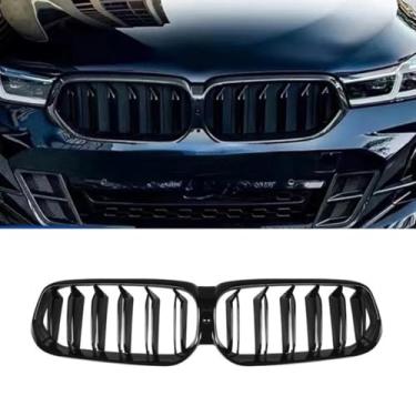 Imagem de Grade de para-choque de carro tiras decorativas peça de modificação grade de para-choque dianteiro para 6 séries GT G32 2021-2023 parte externa