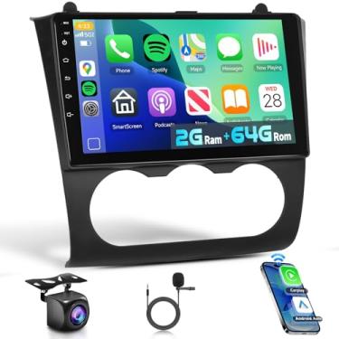 Imagem de Rádio estéreo 2G + 64G para Nissan Altima 2008-2012 com ar condicionado manual, sem fio CarPlay Android Auto, 22.9 cm Android 13 tela sensível ao toque HiFi áudio GPS Navi WiFi Bluetooth SWC HD câmera