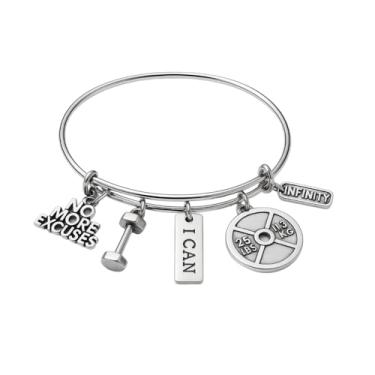 Imagem de Pulseira Infinity Collection, sem perdão, para exercícios, berloque com barra pesada, presentes de treino