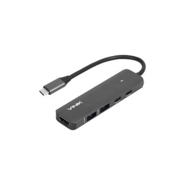Imagem de Hub Usb Type C 5 Em 1 - 2x Usb 3.0 + Hdmi 4k + Type C Pd 100w + Type C