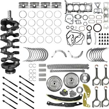 Imagem de Kit de revisão de reconstrução de motor G4KJ 2.4L com virabrequim, kit de corrente de sincronização, conjunto de juntas de cabeça e pistões para Kia Sportage Hyundai Sonata Santa Fe Sport 2.4L G4KJ